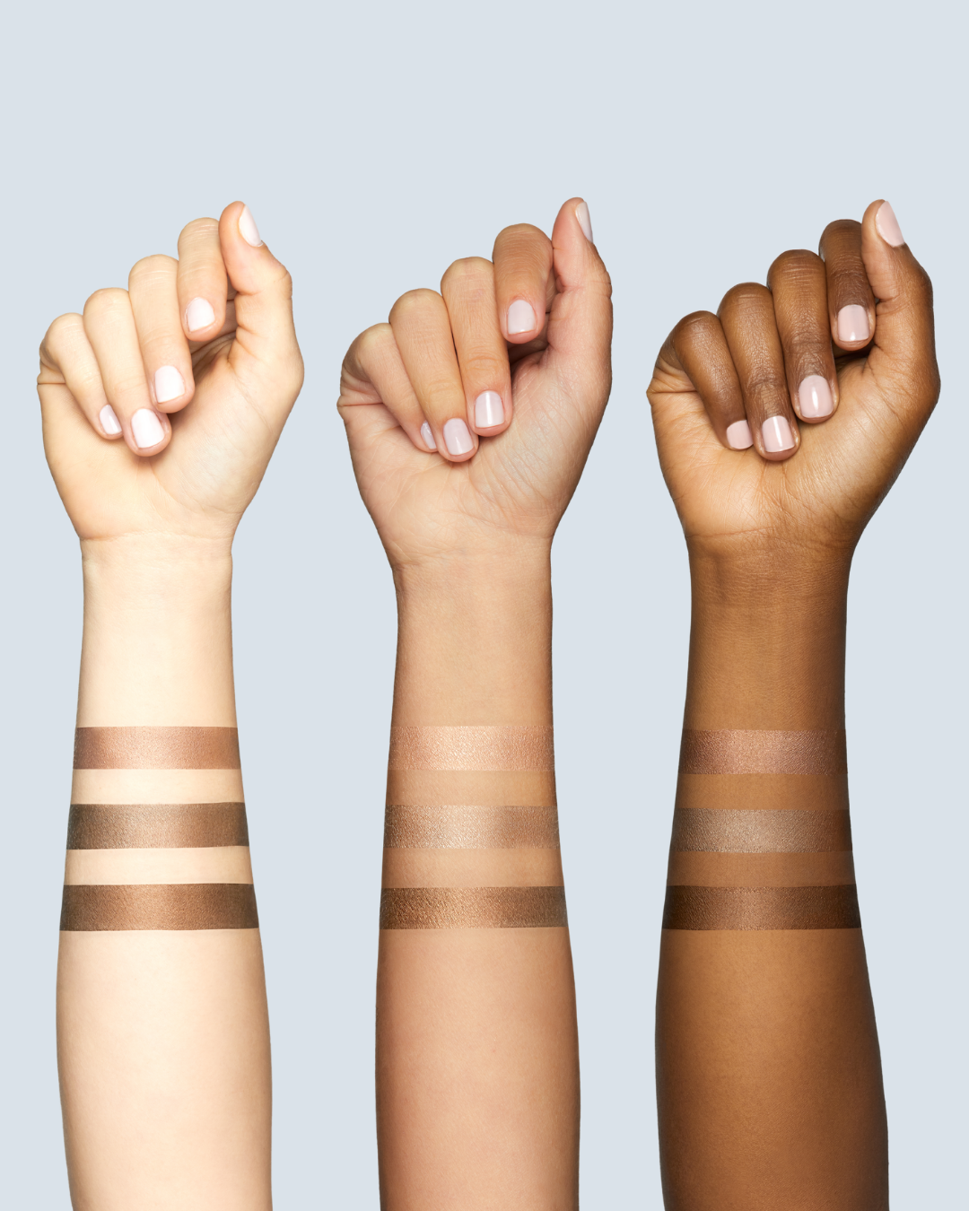 Cream eye shadow in three shimmery, versatile shades that are good for all skin tones and brighten and define eyes